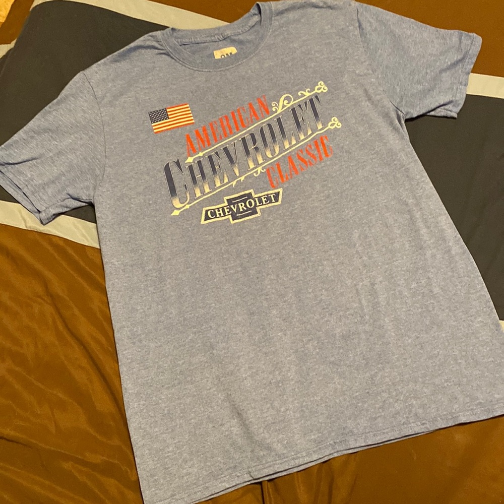 GM Chevrolet S/S Shirt Heather Blue Size Large